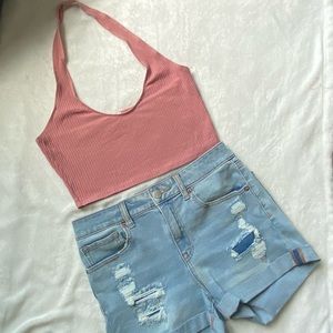 Pink Crop Top .
